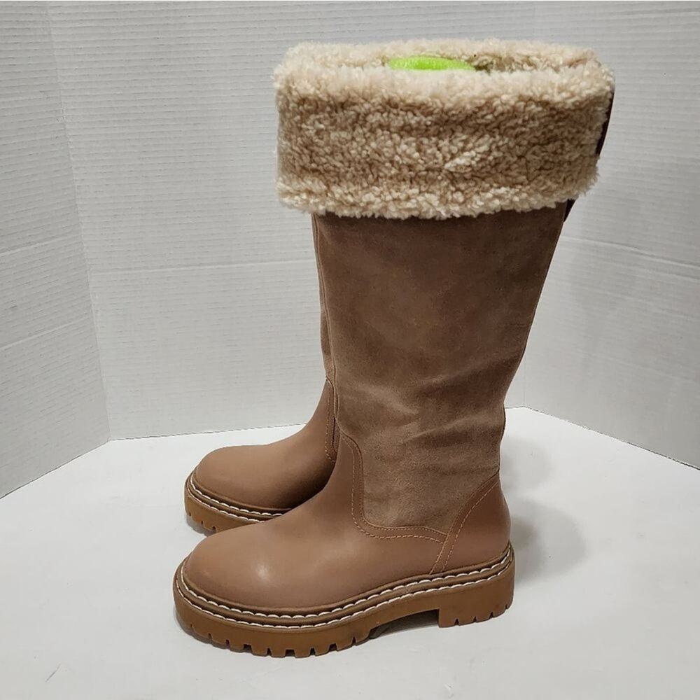 Splendid Antonia faux fur trimmed warm sand leather boots Women's size 8 new!!‎ - Picture 6 of 13
